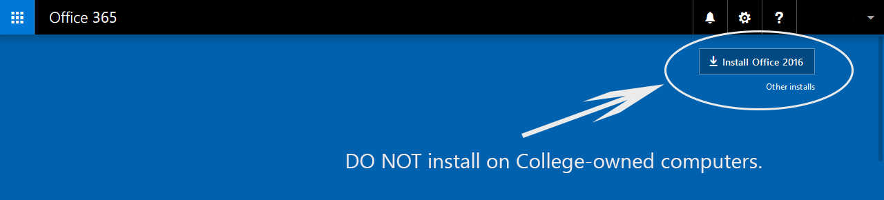 Don't click the Install button in the portal on College-owned computers.
