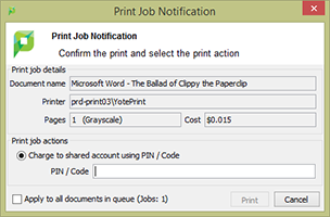 PaperCut Client Screenshot